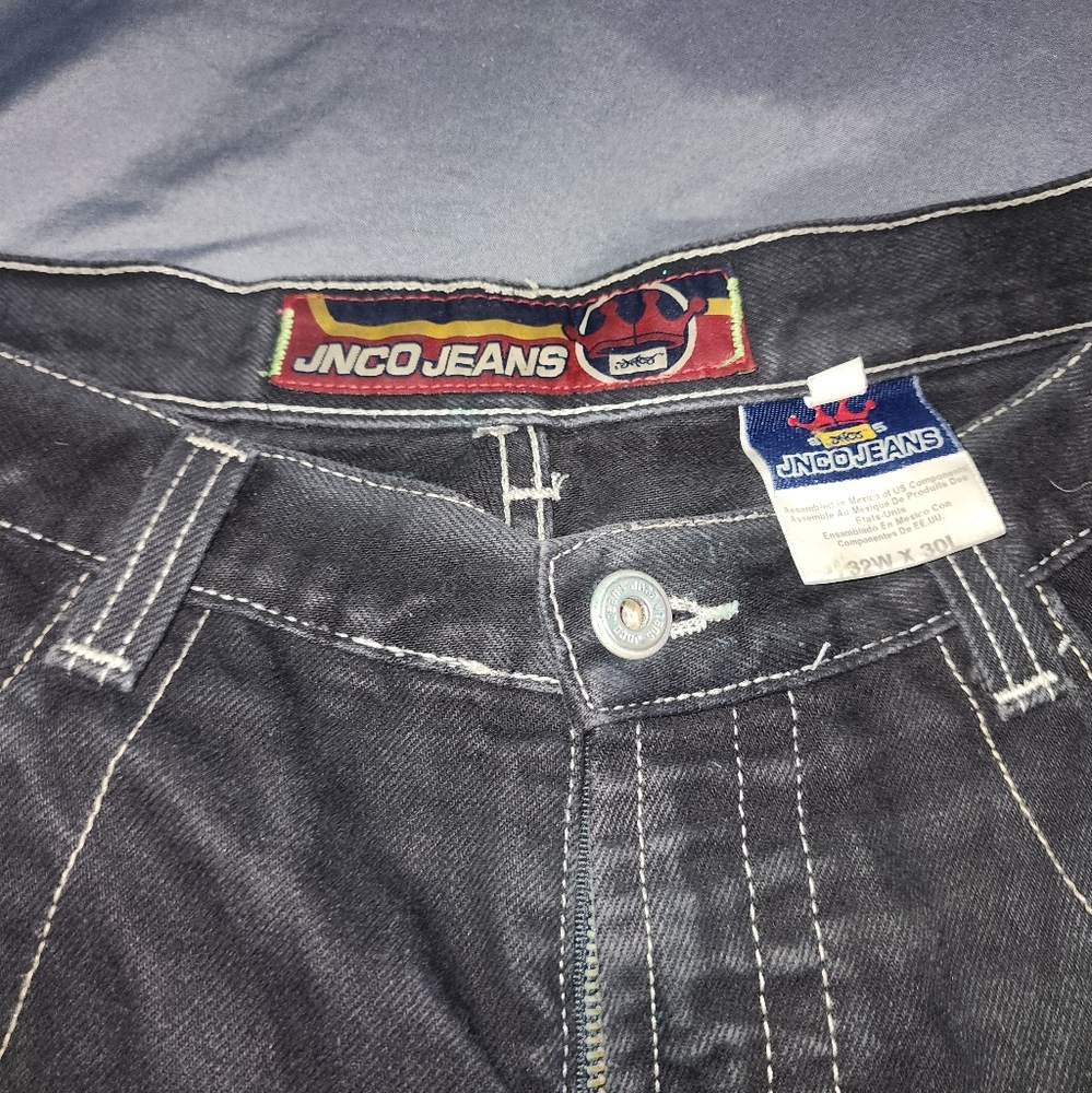 Vintage RARE Black Jnco Flamming Buddha  32x30 M1195D5A Jeans